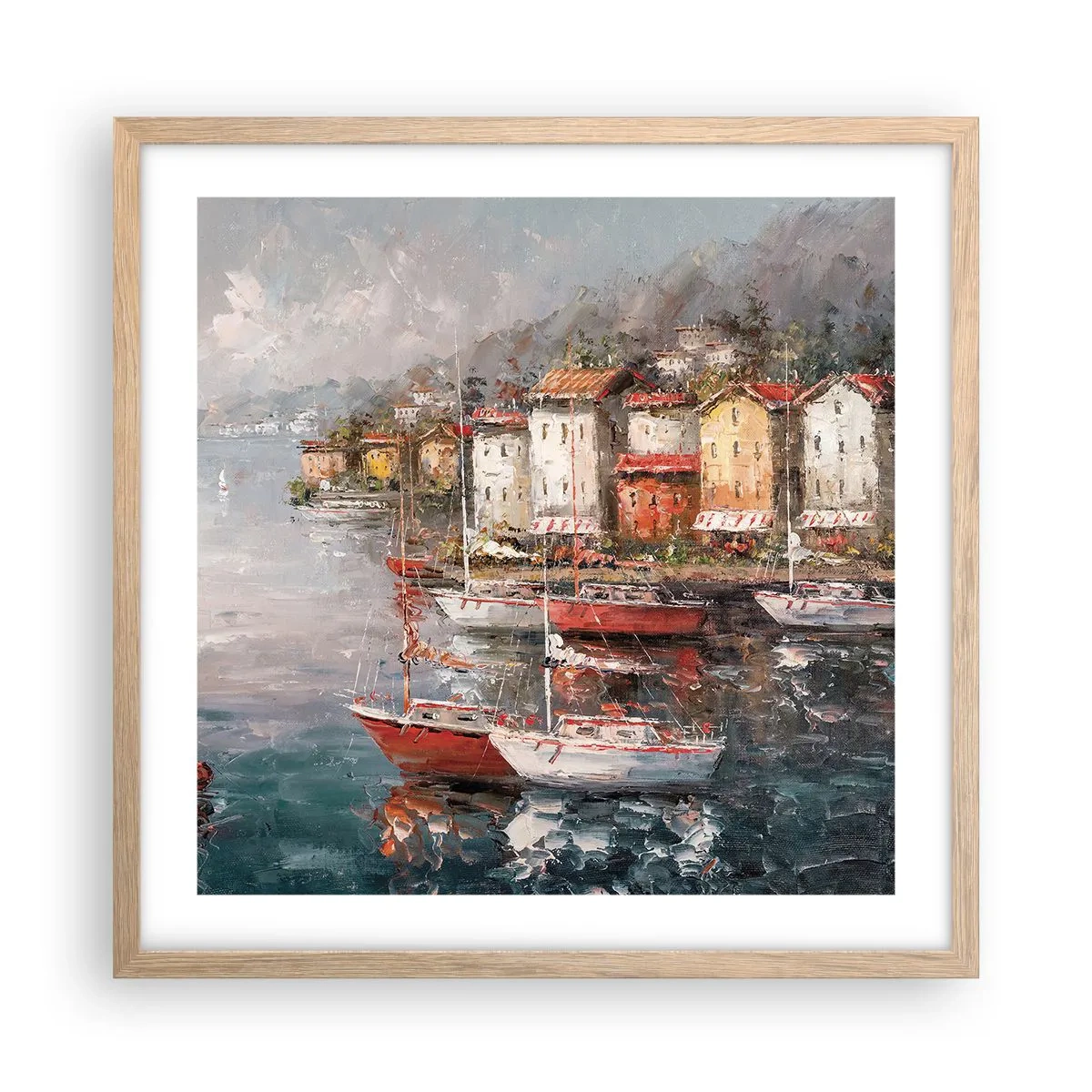 Poster in einem Rahmen aus heller Eiche - Romantische Oase - 50x50 cm