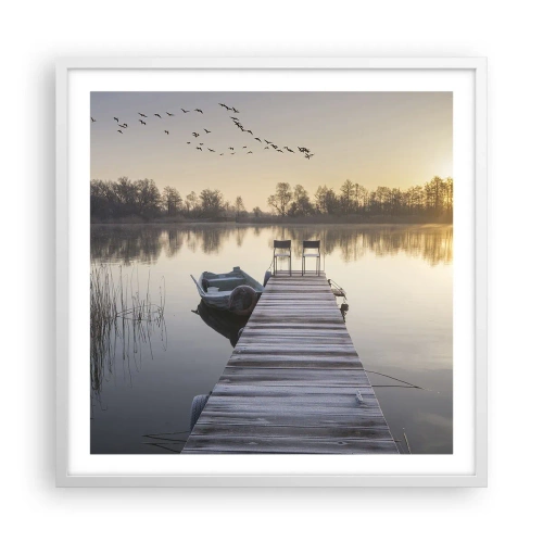 Poster in einem weißen Rahmen - Ich komme nach einiger Zeit zurück - 60x60 cm