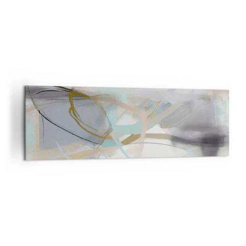 Bild auf Leinwand - Leinwandbild - Pastellabstraktion mit zarten Linien - 160x50cm - Neblige Abstraktion - Moderne Wanddekoration für Wohnzimmer und Schlafzimmer ARTTOR