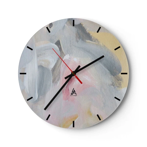 Wanduhr - Glasuhr - In einer Pastellwelt - 40x40 cm