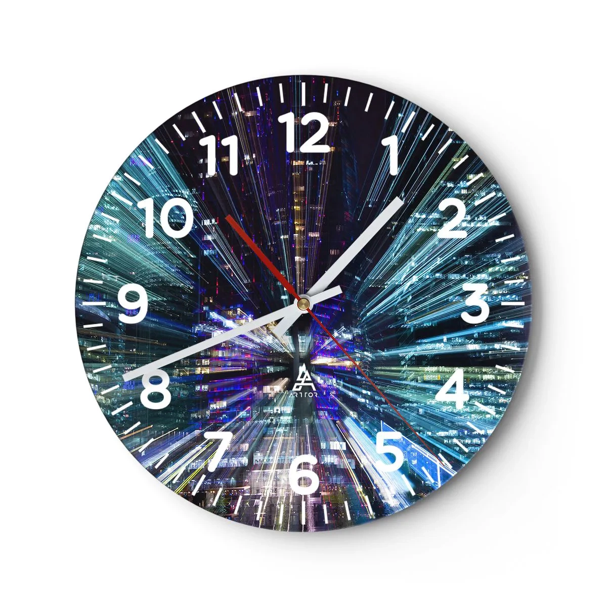 Wanduhr - Glasuhr - Übergang zum Hyperraum - 30x30 cm