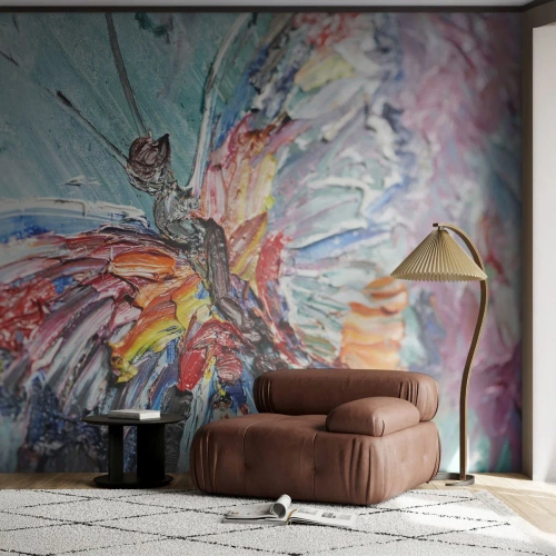 Fototapete Premium Canvas - Von der Natur gemalt - Abstraktion, Schmetterling, Stück - 450x315 cm