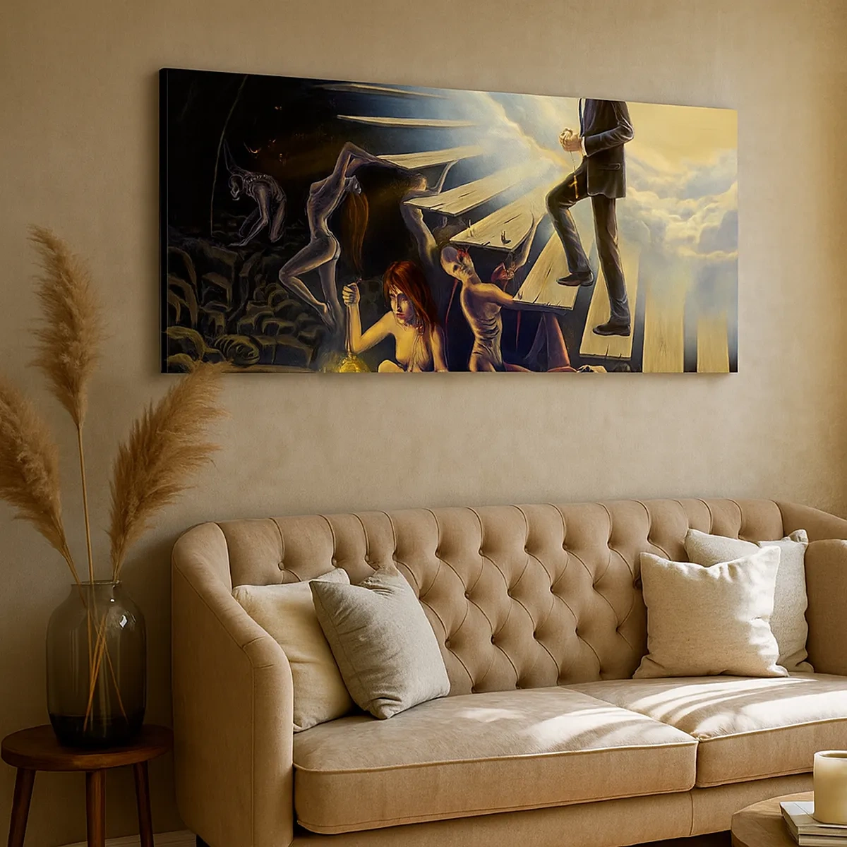 Bild auf Leinwand - Leinwandbild - Danteske Reise zum Licht - 30x30 cm