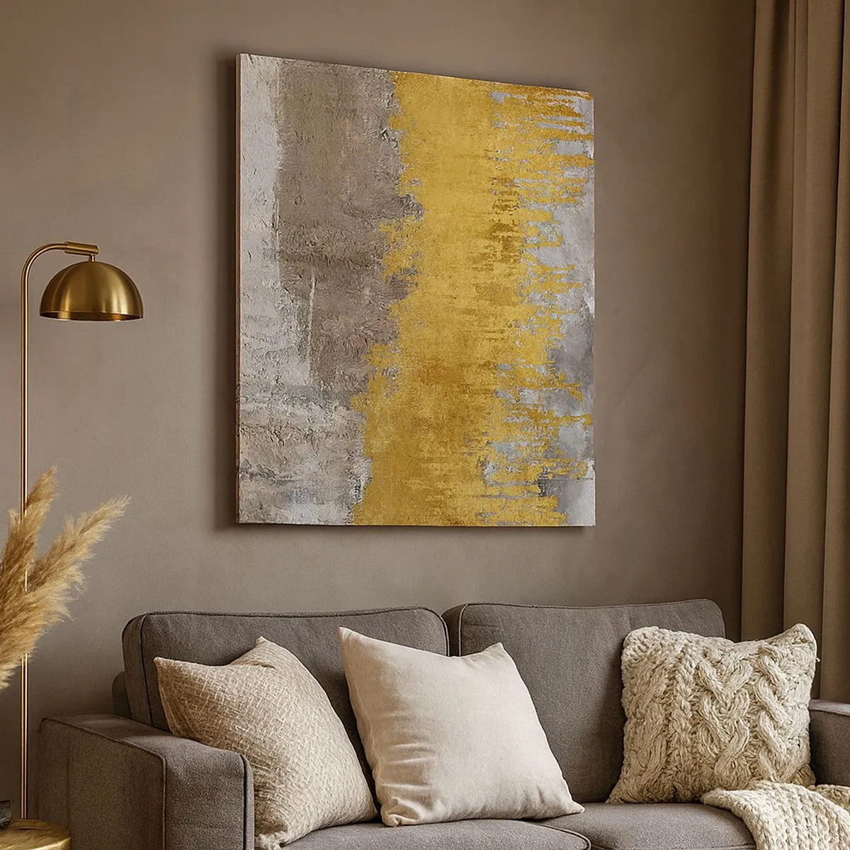 Bild auf Leinwand - Leinwandbild - Goldene Explosion - 30x30 cm
