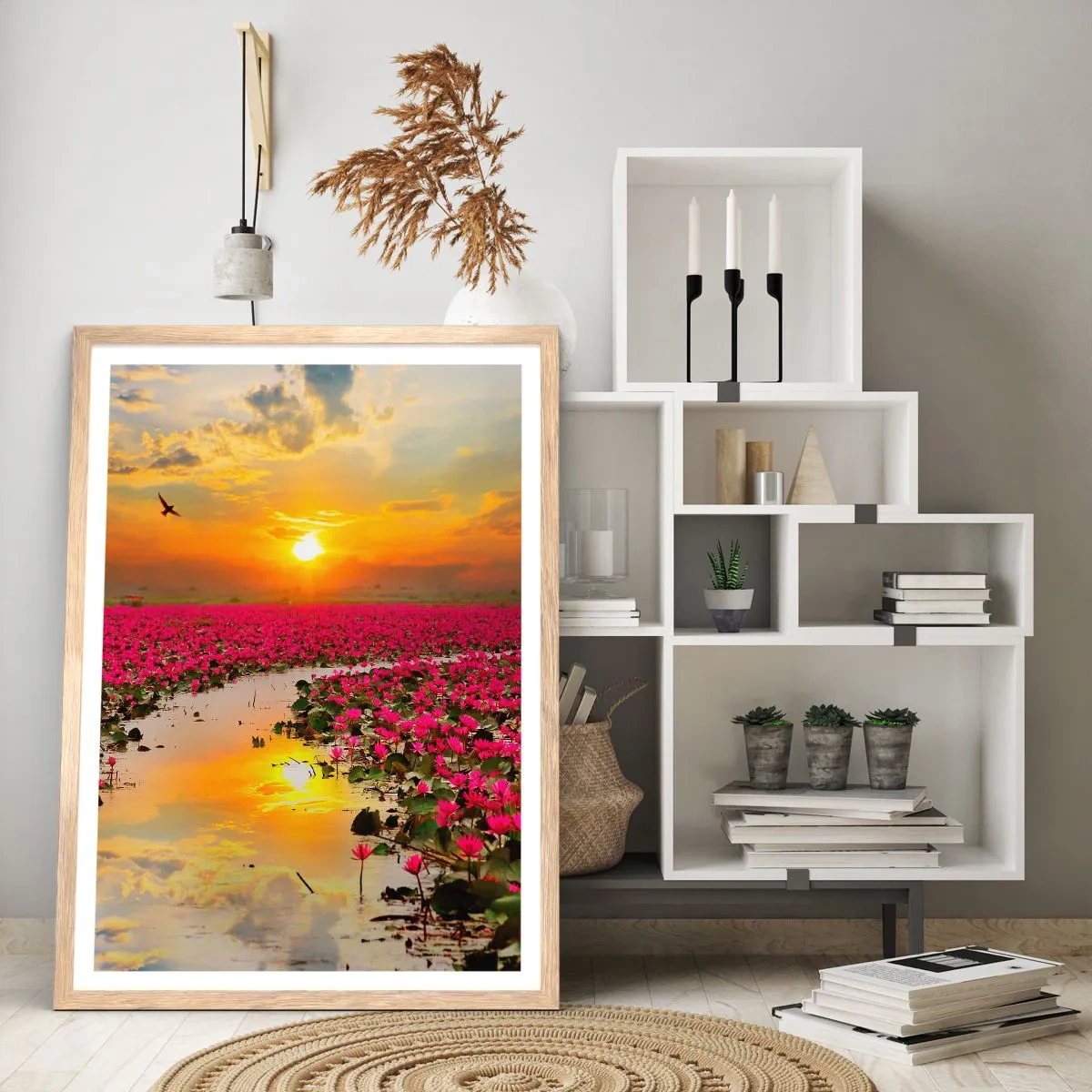 Poster in einem Rahmen aus heller Eiche - Das geheime Leben des Sees - 70x100 cm