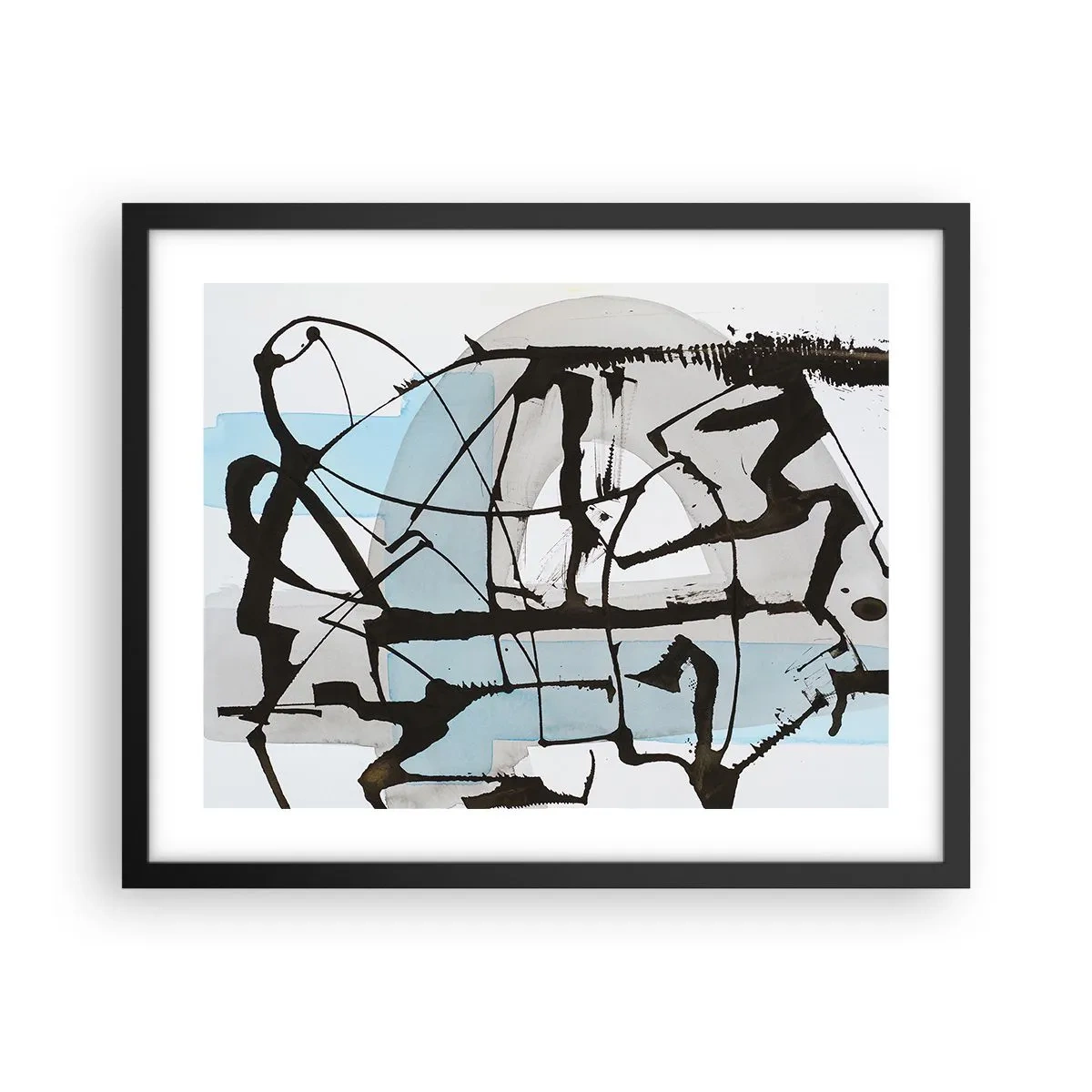 Poster in einem schwarzem Rahmen - Trotzdem blau - 50x40 cm