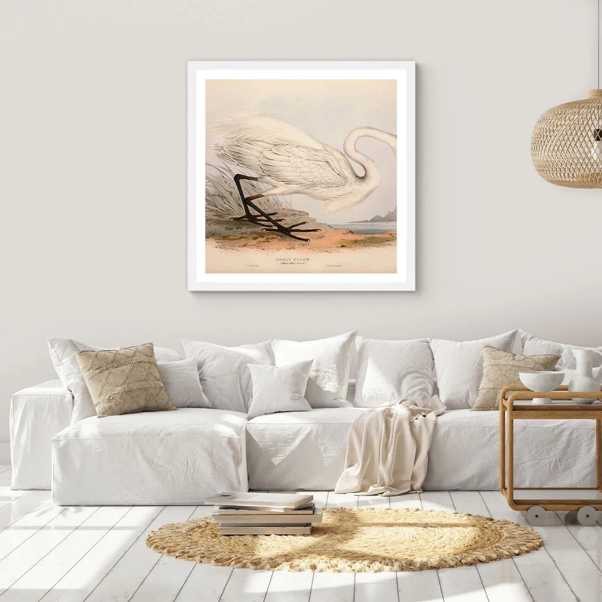 Poster in einem weißen Rahmen - Dame auf den Binsen - 50x50 cm