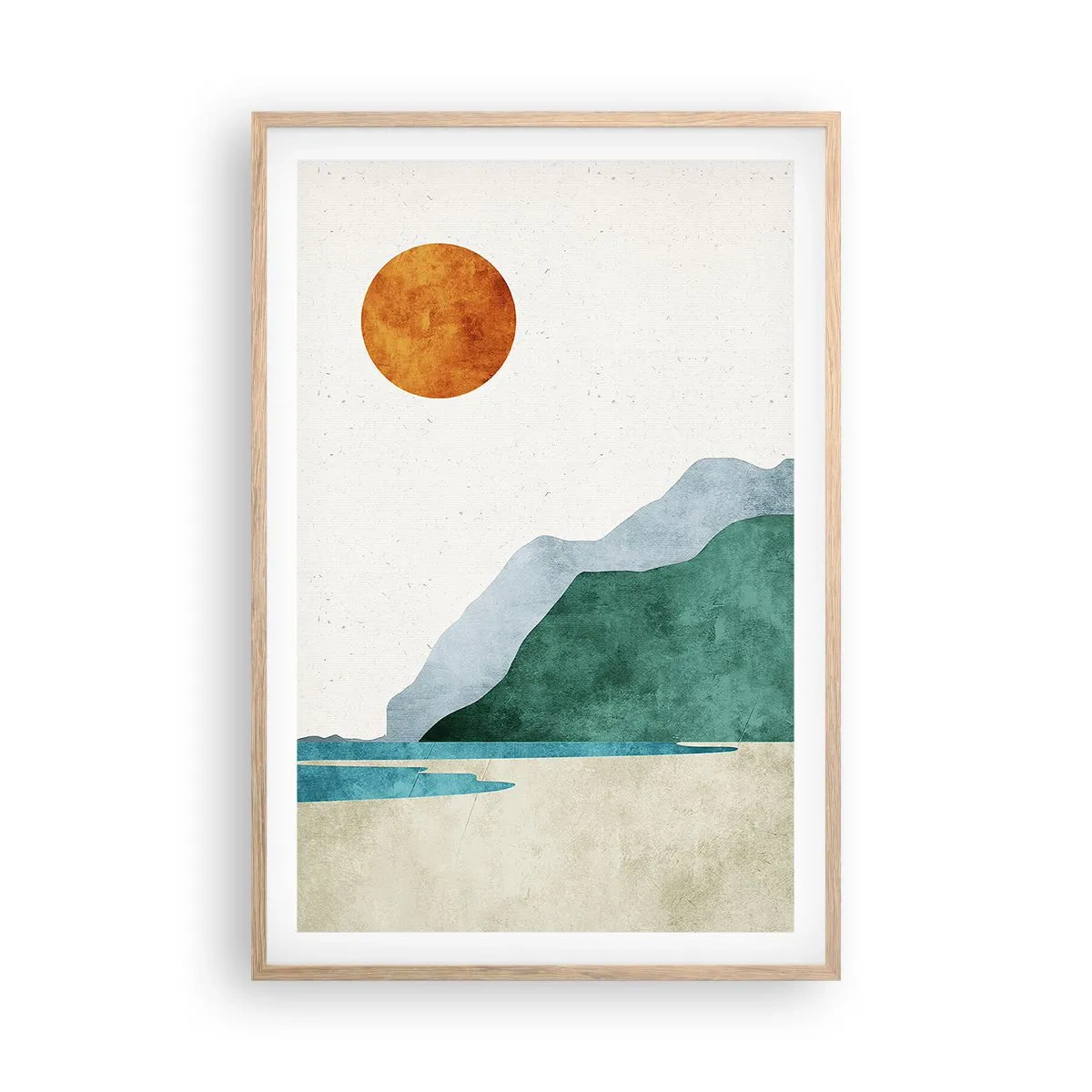 Poster in einem Rahmen aus heller Eiche - Landschaft, wie sie sein sollte - 61x91 cm
