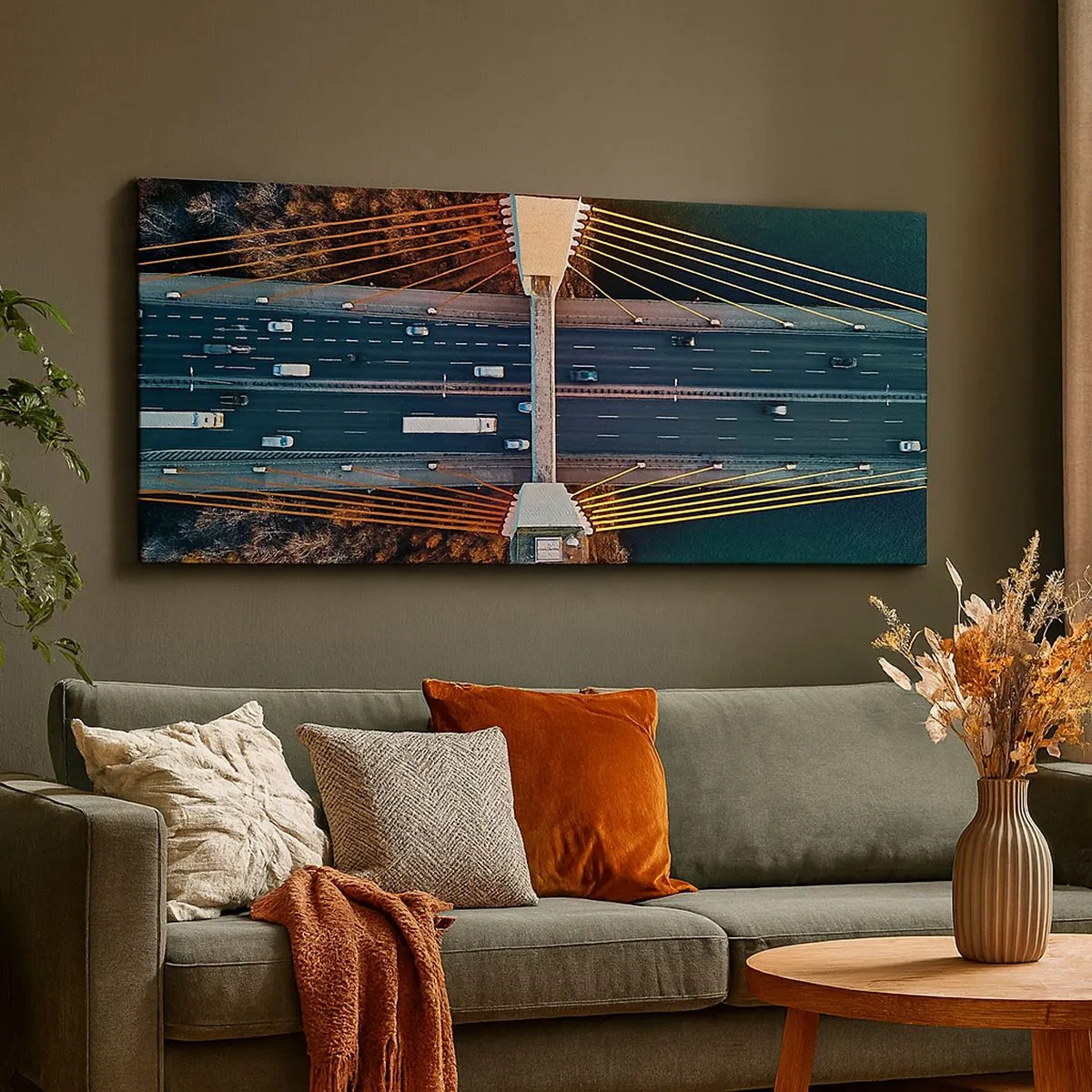 Bild auf Leinwand - Leinwandbild - Jenseits der Gewässer, jenseits der Wälder - 100x40 cm