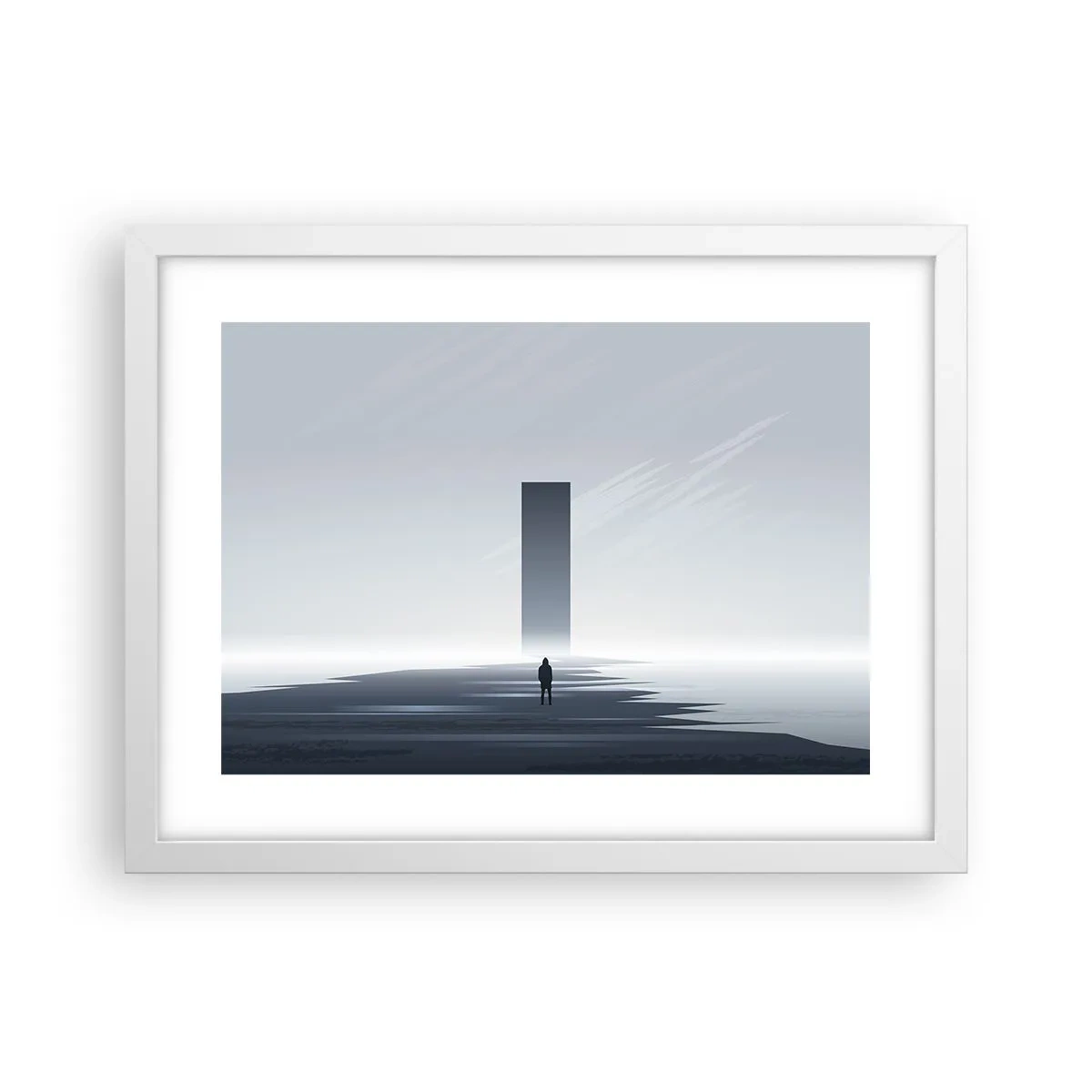 Poster in einem weißen Rahmen - Chance oder Bedrohung? - 40x30 cm