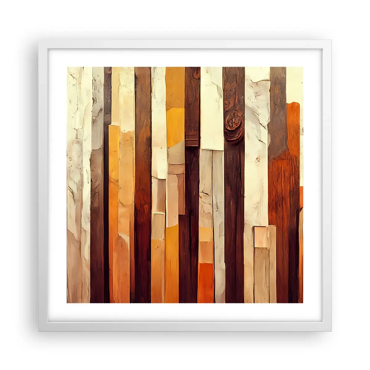 Poster in einem weißen Rahmen - Hymne der Waldbäume - 50x50 cm
