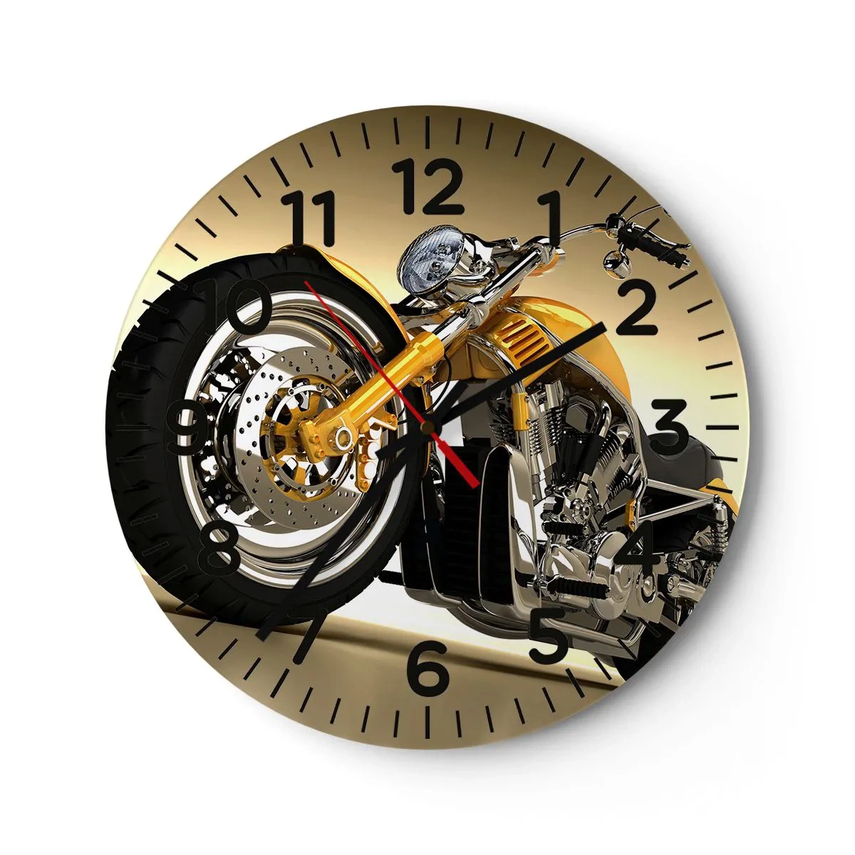 Wanduhr - Glasuhr - Ein Traum von Kraft und Geschwindigkeit - 30x30 cm
