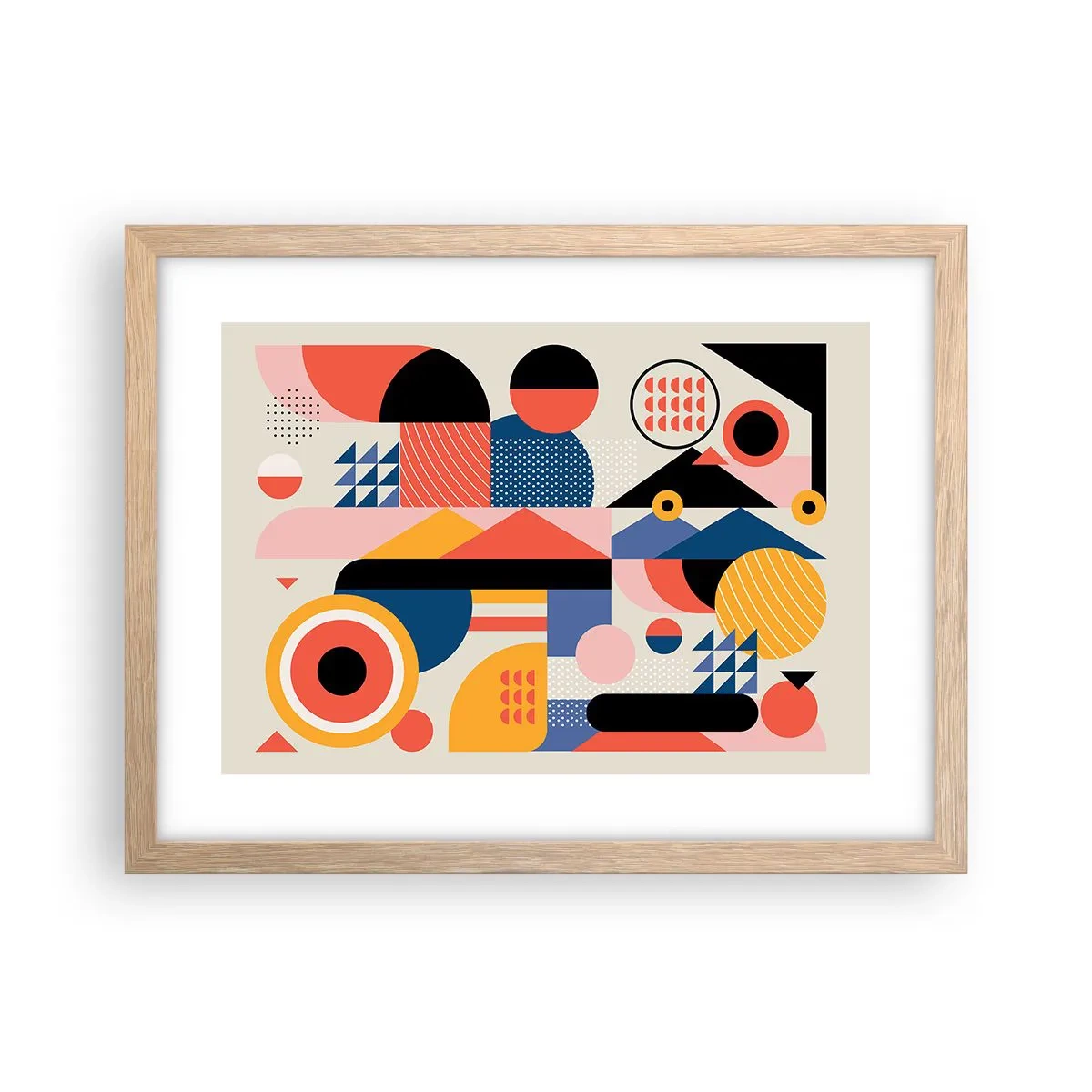 Poster in einem Rahmen aus heller Eiche - Komposition: Na, los, spiel! - 40x30 cm