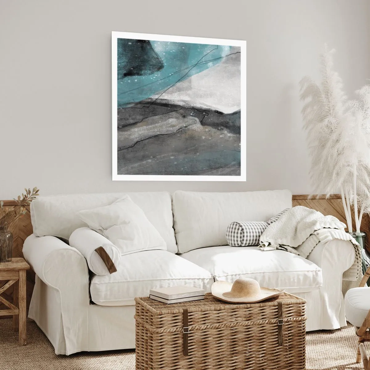 Poster - Abstraktion: Felsen und Eis - 50x50 cm