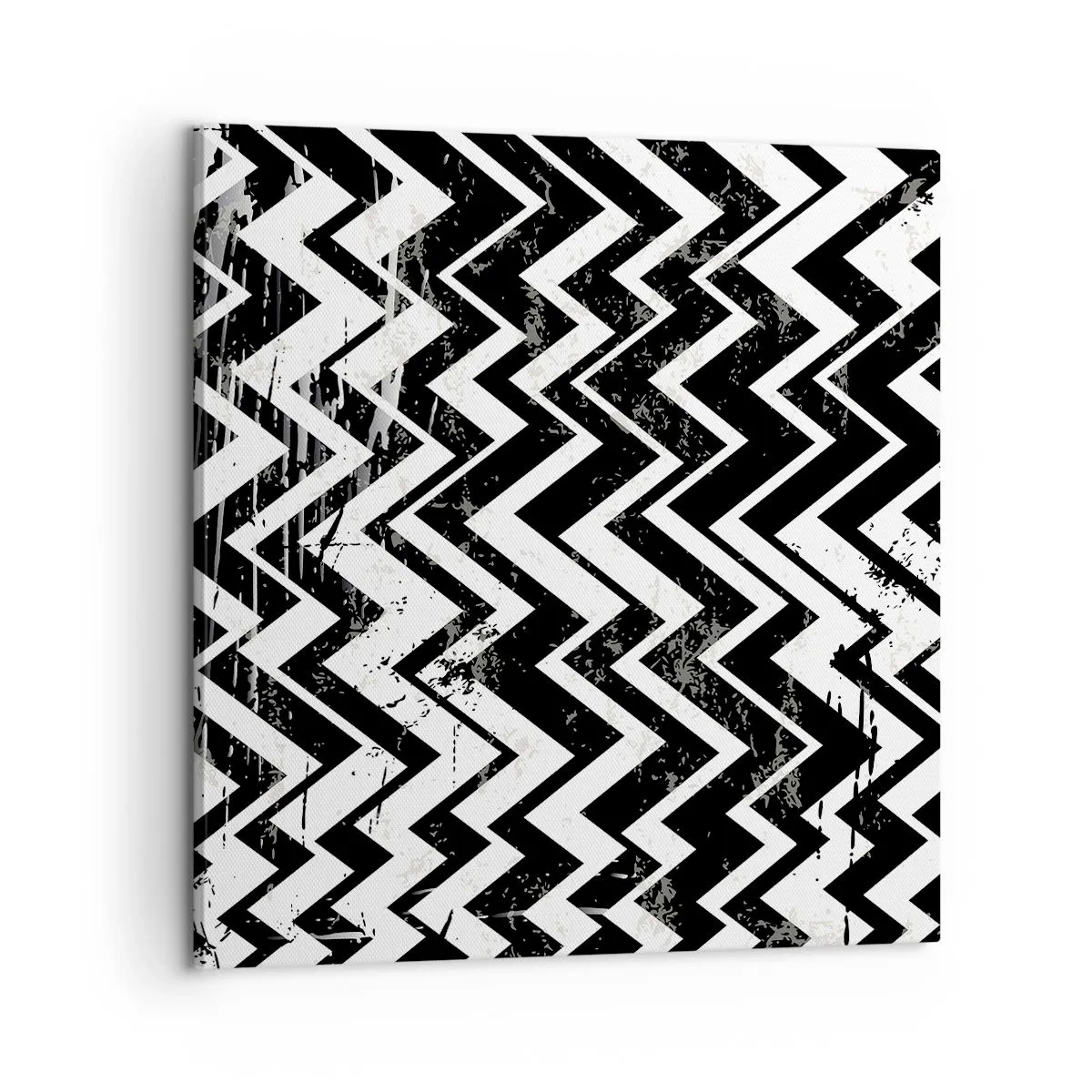 Bild auf Leinwand - Leinwandbild - Zick-weiß, Zack-schwarz - 60x60 cm