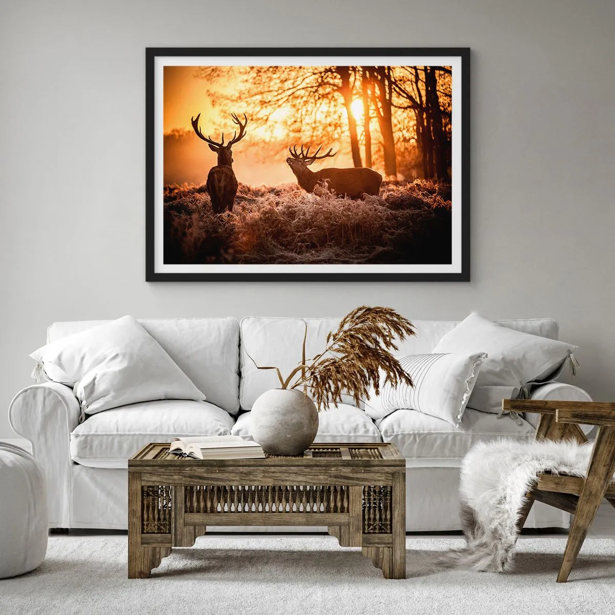 Poster in einem schwarzem Rahmen - Der Traum eines Jägers - 50x40 cm