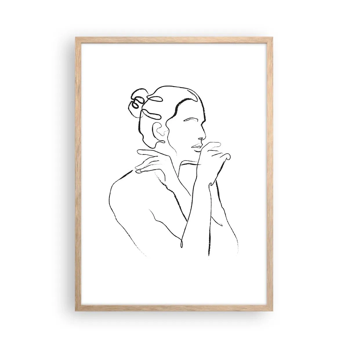 Poster in einem Rahmen aus heller Eiche - Akt: ein sinnliches Geheimnis - 50x70 cm