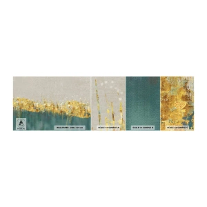 Fototapeten Muster Selbstklebend Deluxe Sticker - Goldener Rand - Art Deco, Stück, Pastell - 100x30 cm