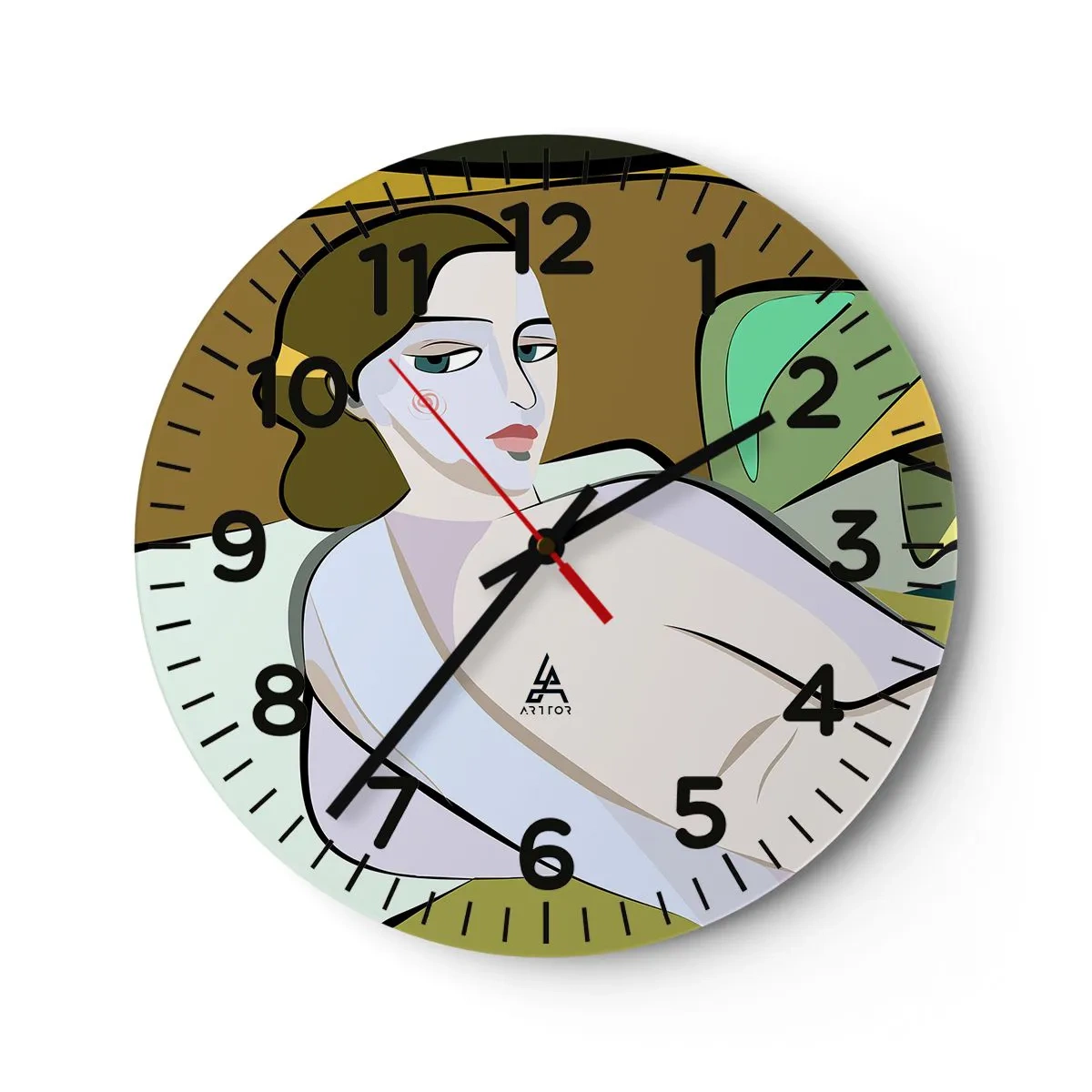 Wanduhr - Glasuhr - Intimes Porträt - 30x30 cm