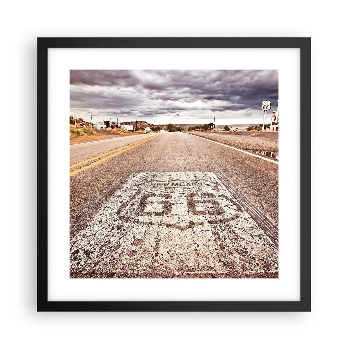 Poster in einem schwarzem Rahmen - Mother Road - eine amerikanische Legende - 40x40 cm