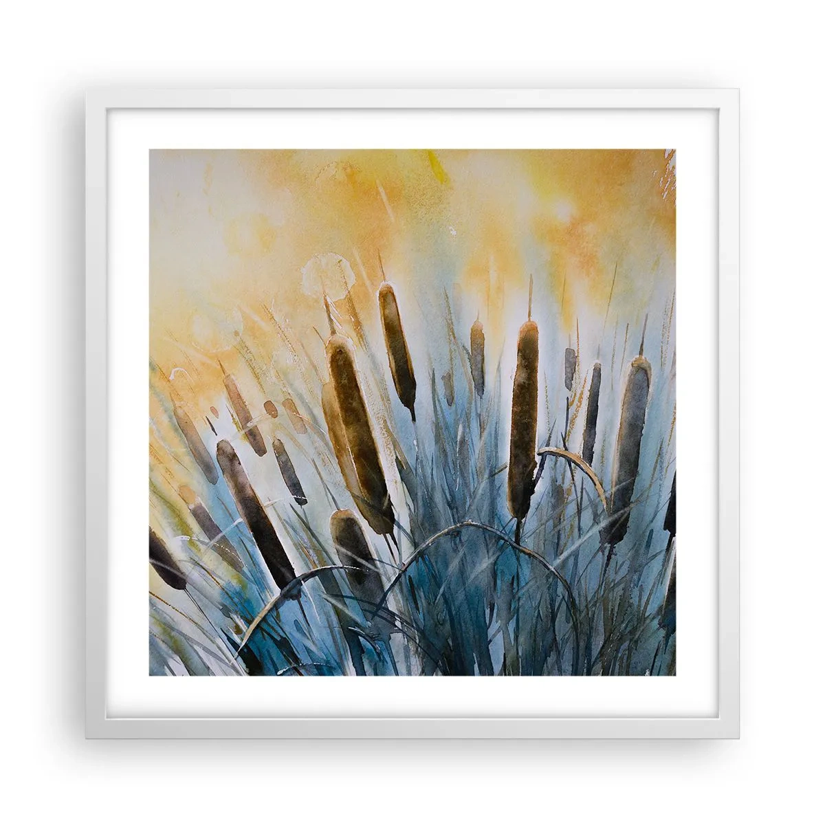 Poster in einem weißen Rahmen - Die Kälte des Wassers, die Hitze der Sonne - 50x50 cm