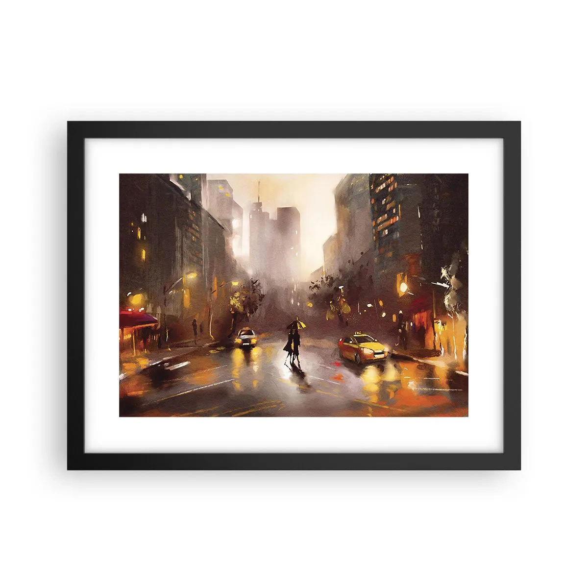 Poster in einem schwarzem Rahmen - Im Licht von New York - 40x30 cm