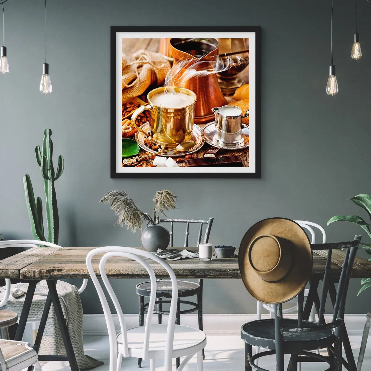 Poster in einem schwarzem Rahmen - Schönen Tag noch! - 30x30 cm