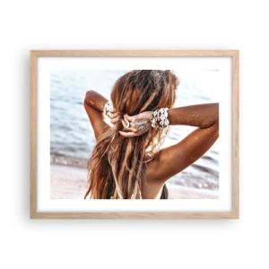 Poster in einem Rahmen aus heller Eiche - Eine Schwester von Wasser und Sonne - 50x40 cm