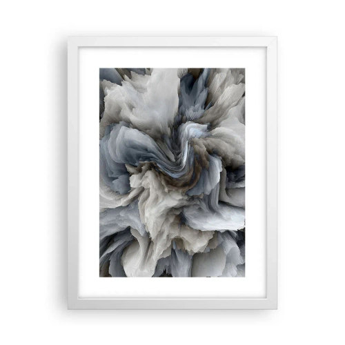 Poster in einem weißen Rahmen - Stein und Blume - 30x40 cm