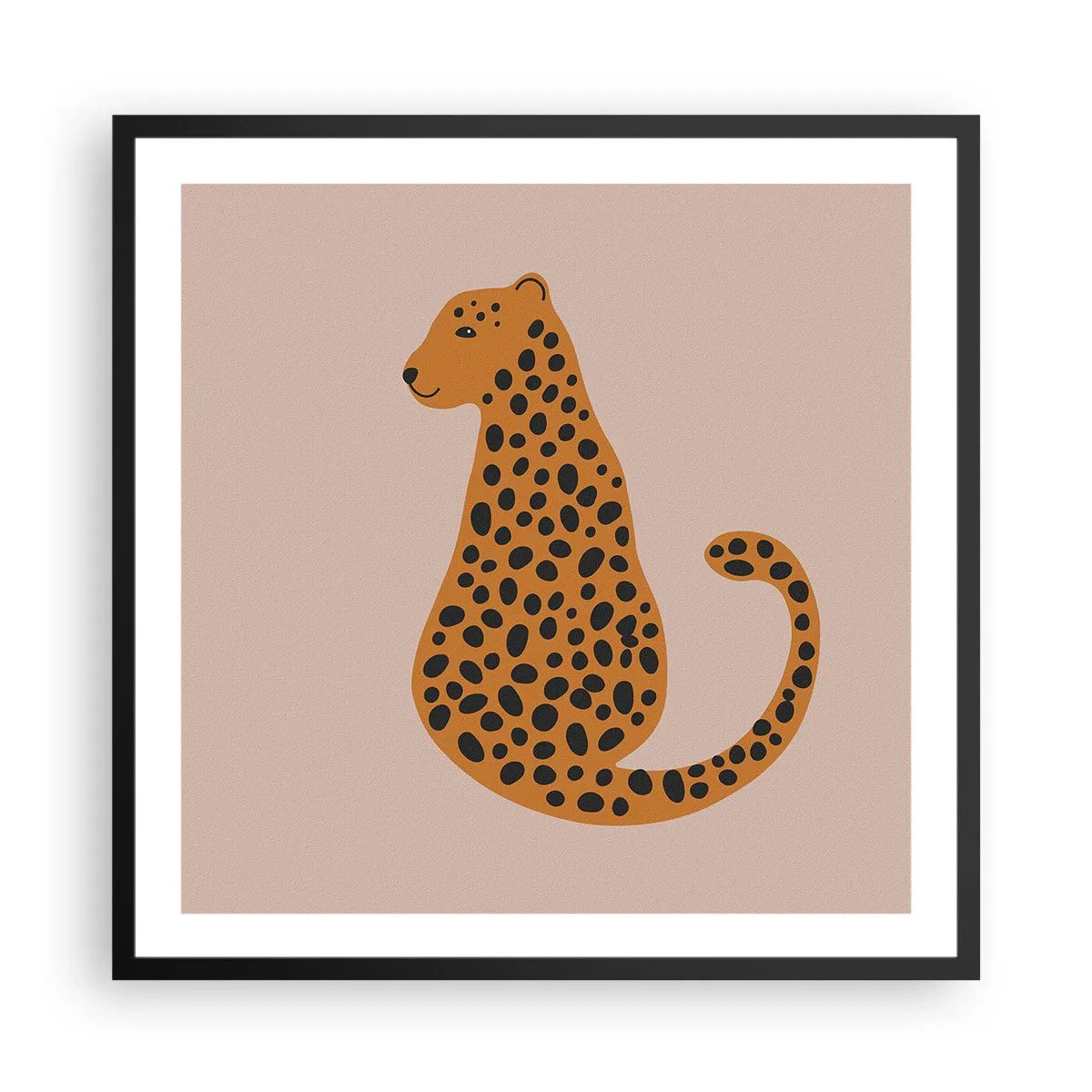 Poster in einem schwarzem Rahmen - Leopardenmuster ist ein modisches Muster - 60x60 cm