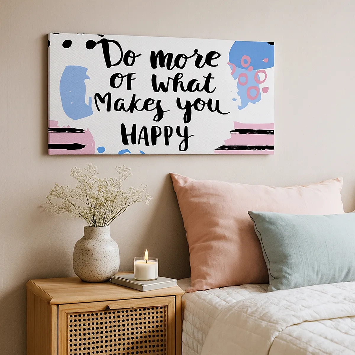 Bild auf Leinwand - Leinwandbild - Wie man glücklich wird - 30x30 cm