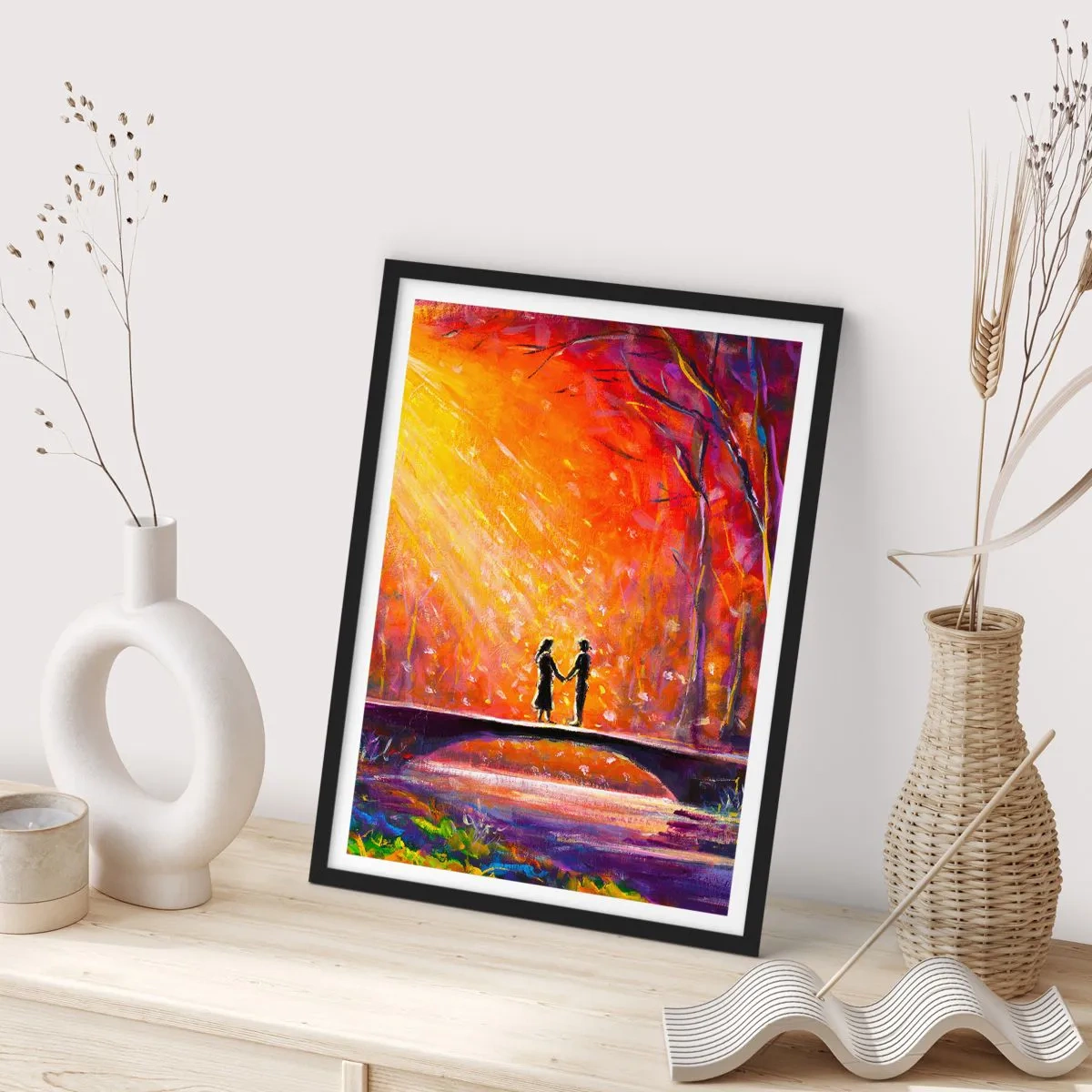 Poster in einem schwarzem Rahmen - Der Himmel liebt sie auch - 70x100 cm