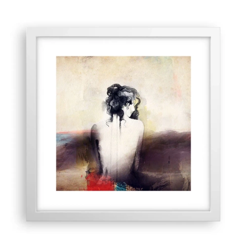 Poster in einem weißen Rahmen - Glatte Linien, ovale Formen - 30x30 cm