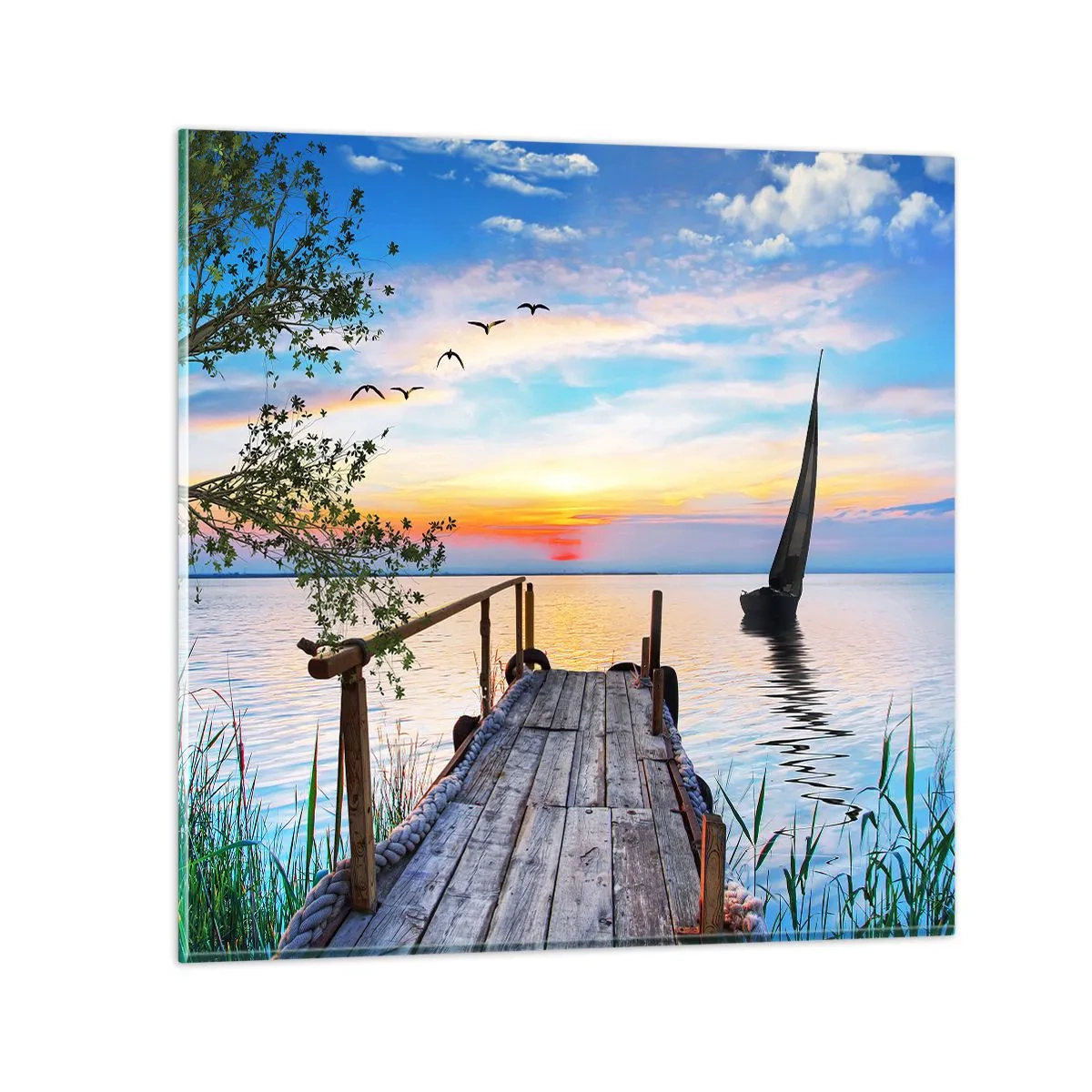 Glasbild - Bild auf glas - Guten Abend - 70x70 cm