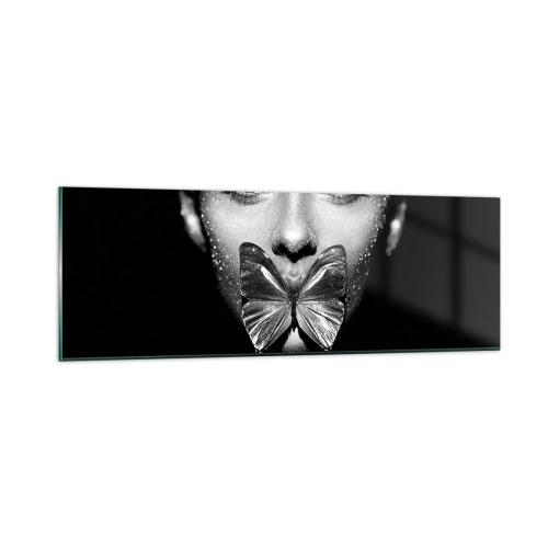 Glasbild - Bild auf glas - Schmetterlingskuss - 90x30 cm