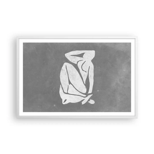 Poster in einem weißen Rahmen - In Gedanken versunken - 91x61 cm