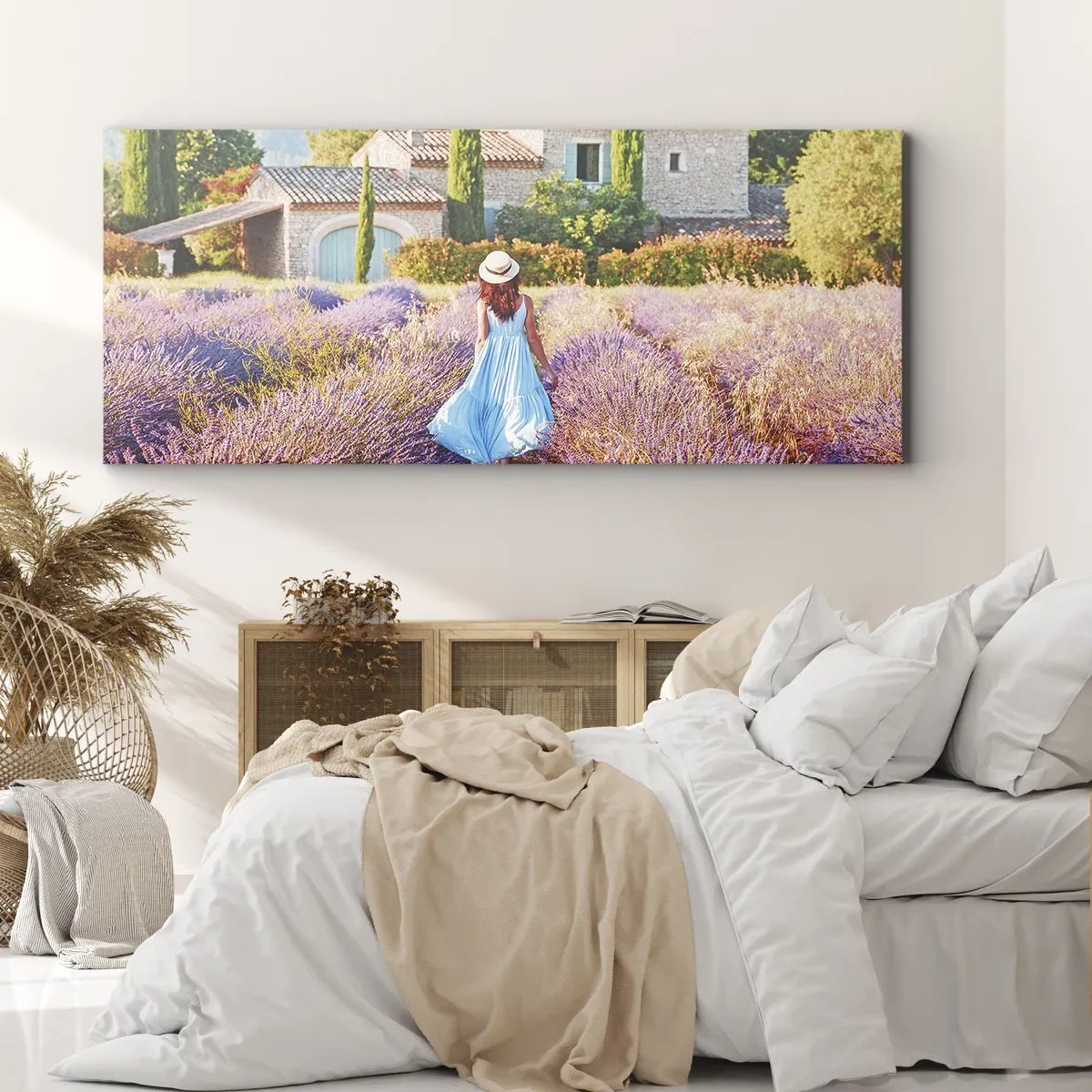 Bild auf Leinwand - Leinwandbild - Lavendel Mädchen - 90x30 cm