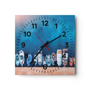 Wanduhr - Glasuhr - In einer Reihe - 40x40 cm