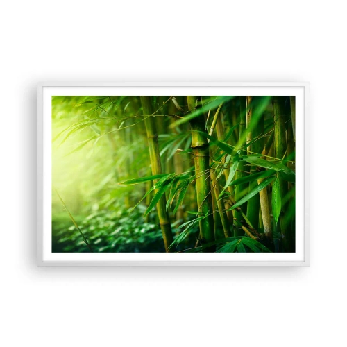 Poster in einem weißen Rahmen - Lerne Grün selbst kennen - 91x61 cm