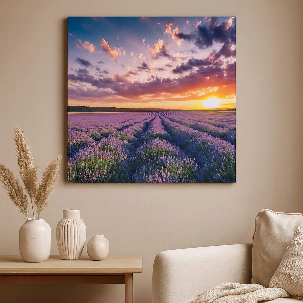 Bild auf Leinwand - Leinwandbild - Lavendel Welt - 30x30 cm