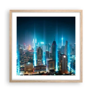 Poster in einem Rahmen aus heller Eiche - Auf Berliner Art gegen den Himmel - 50x50 cm