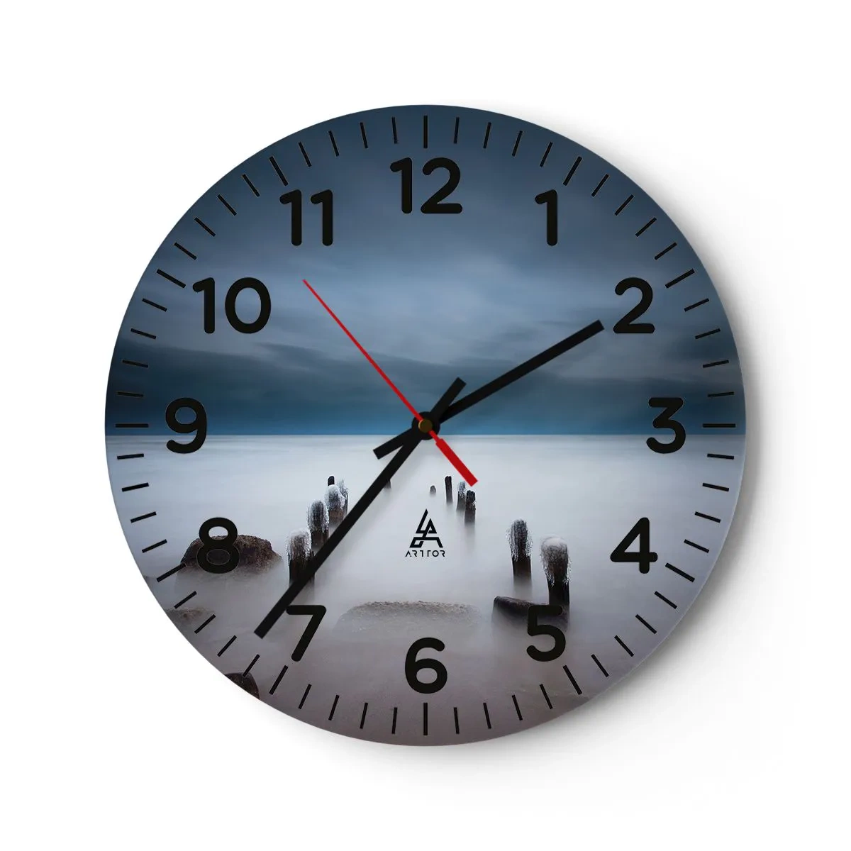 Wanduhr - Glasuhr - Nachdenklicher See - 40x40 cm