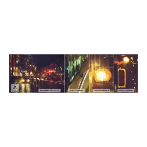 Fototapeten Muster Selbstklebend Deluxe Sticker - Eingetaucht in die Lichter der Nacht - Stadt, Die Architektur, Nachtleben - 100x30 cm
