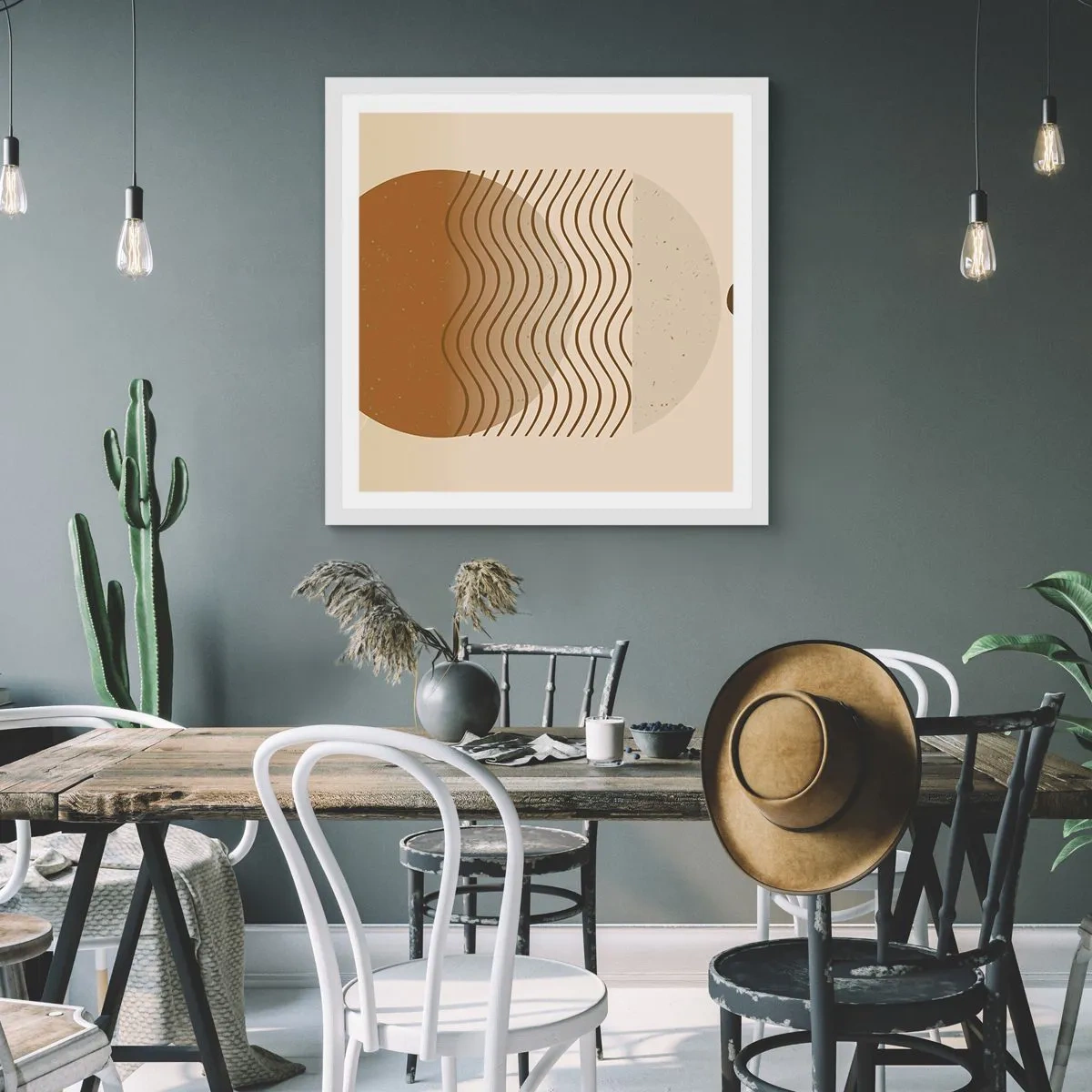 Poster in einem weißen Rahmen - Zur Entstehung geometrischer Figuren - 50x50 cm