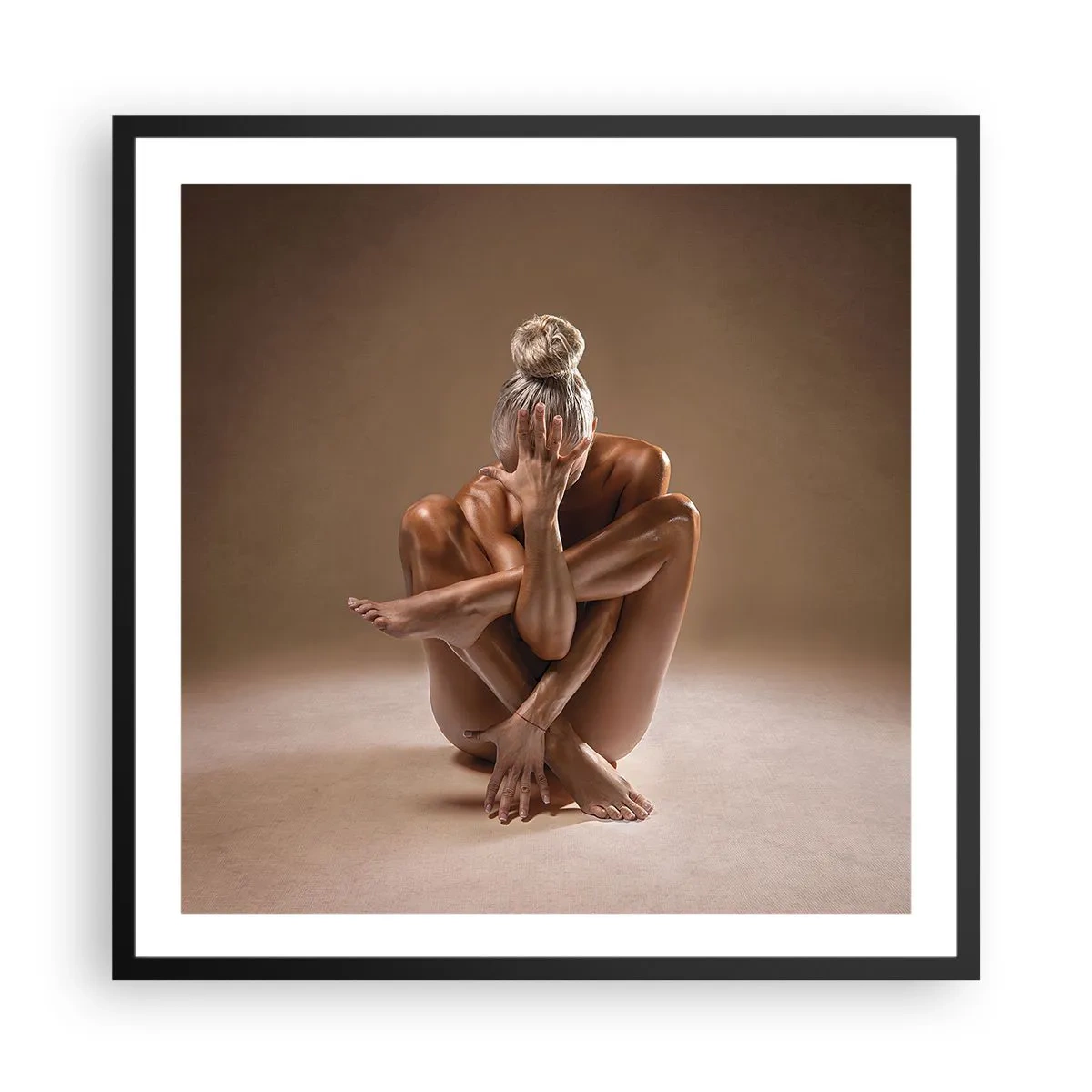 Poster in einem schwarzem Rahmen - Die Einheit von Körper und Geist - 60x60 cm