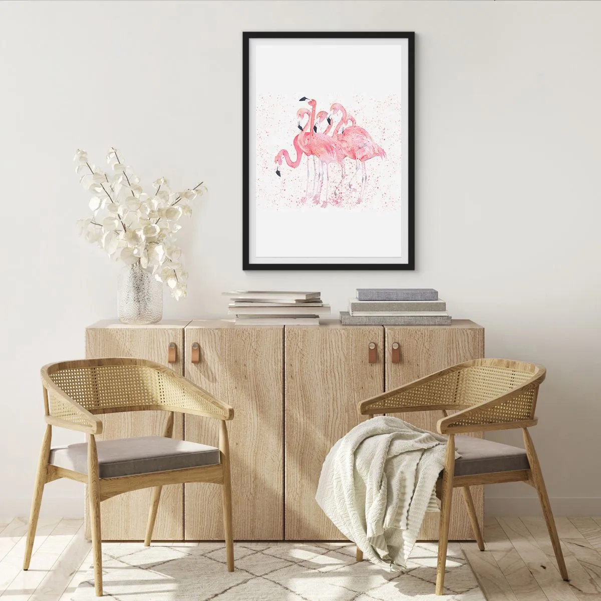 Poster in einem schwarzem Rahmen - Rosa Ensemble - 40x50 cm