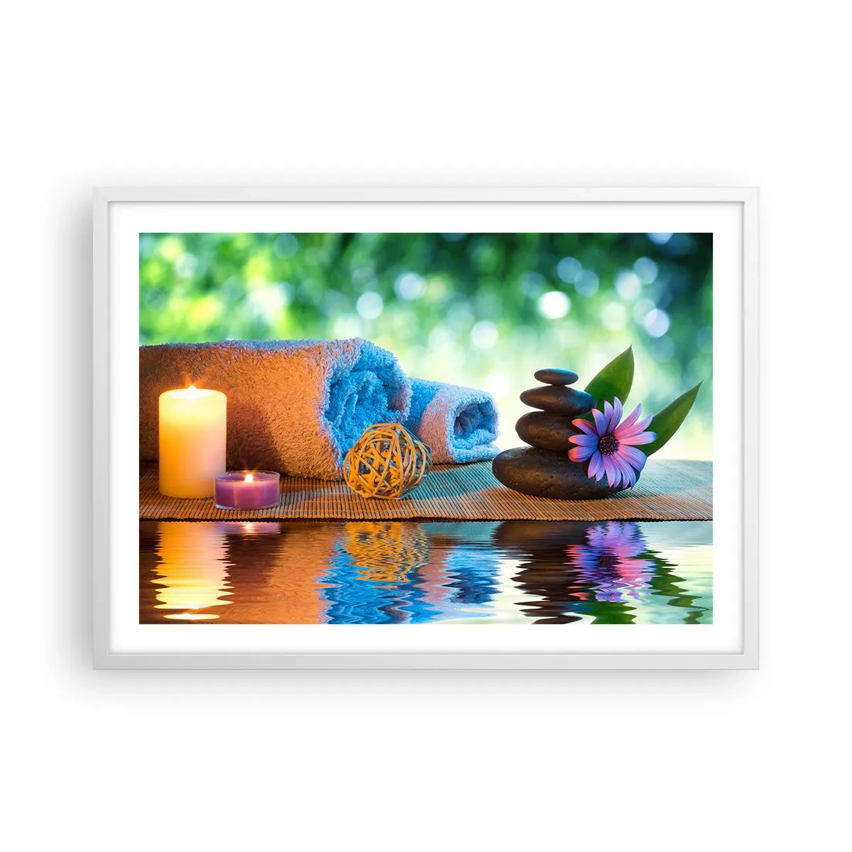 Poster in einem weißen Rahmen - Zeit für den Körper - 70x50 cm