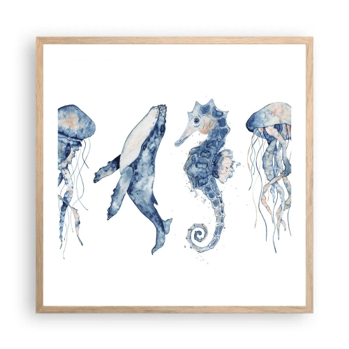 Poster in einem Rahmen aus heller Eiche - Meereswunder - 60x60 cm