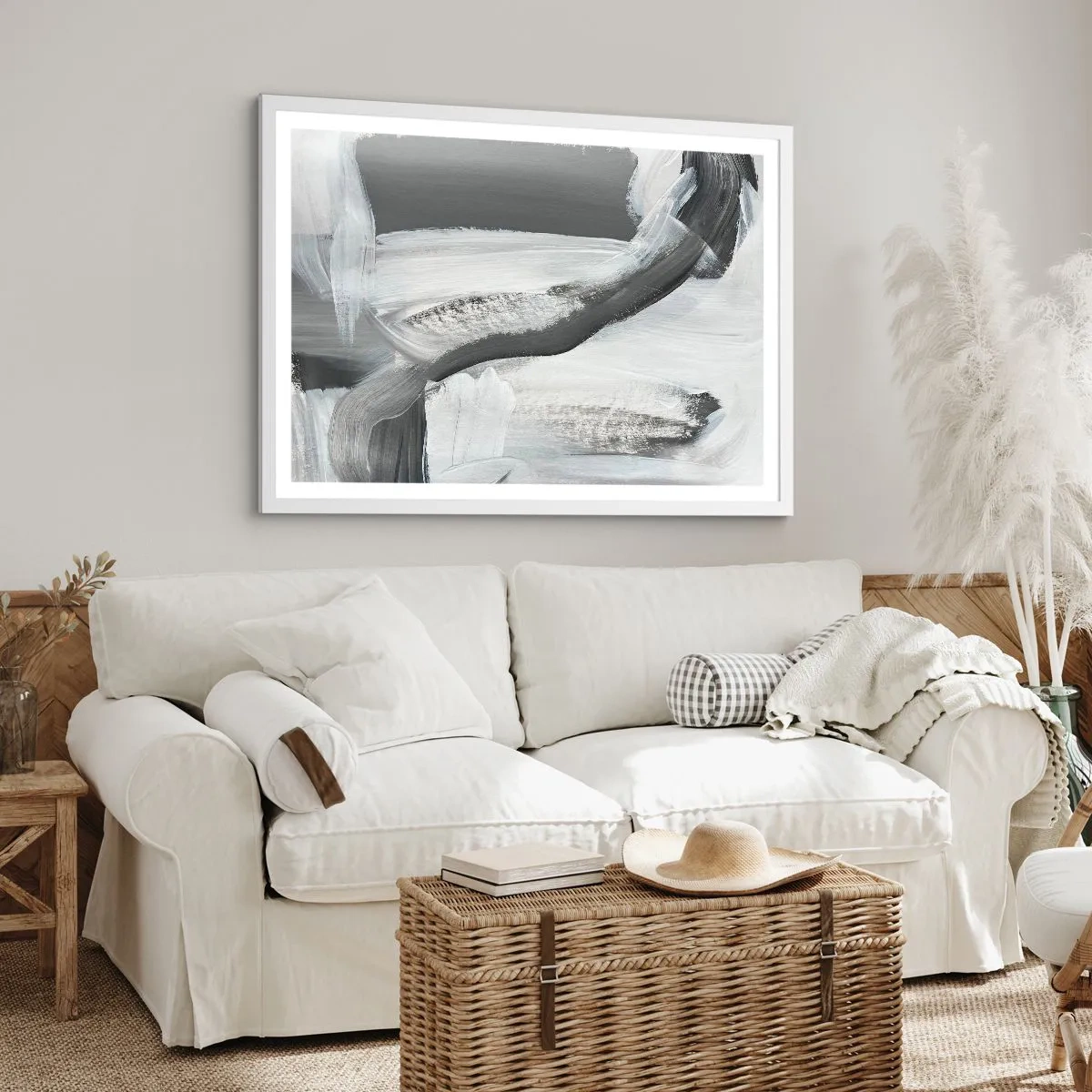 Poster in einem weißen Rahmen - Entscheidender Schritt - 100x70 cm