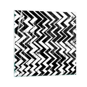 Glasbild - Bild auf glas - Zick-weiß, Zack-schwarz - 30x30 cm